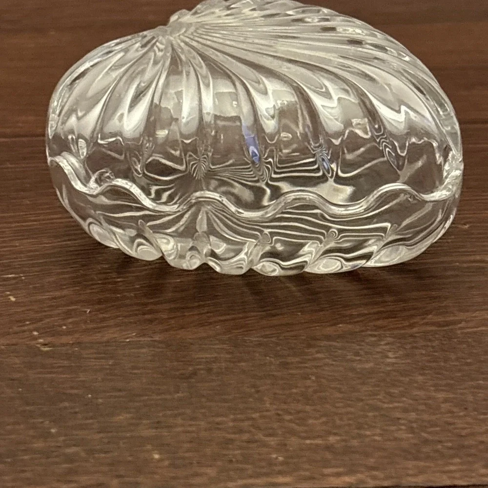 Vintage Crystal Heart Shaped Interlocking Trinket‎ Jewlery Box RCR Made In Italy